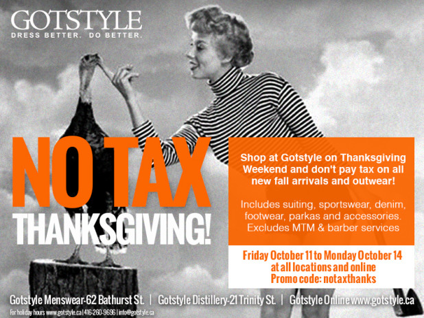 Gotstyle's NO TAX Thanksgiving Event